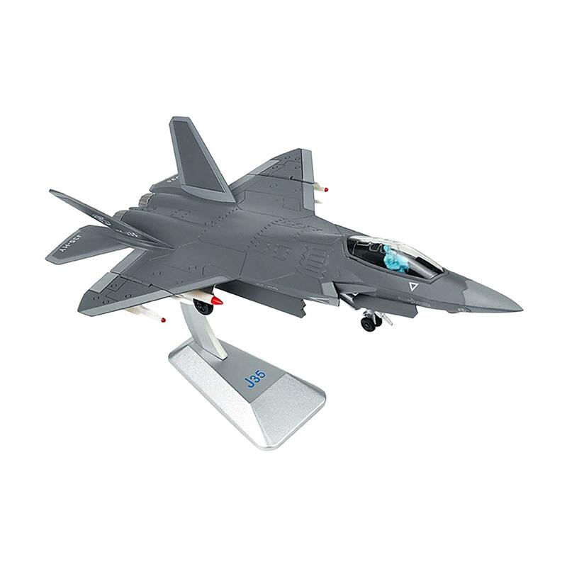 1:100 J35 Plane Model Display Ornaments Diecast Plane with Stand Aircraft Plane Model for Bar Desktop Home Shelf Collection