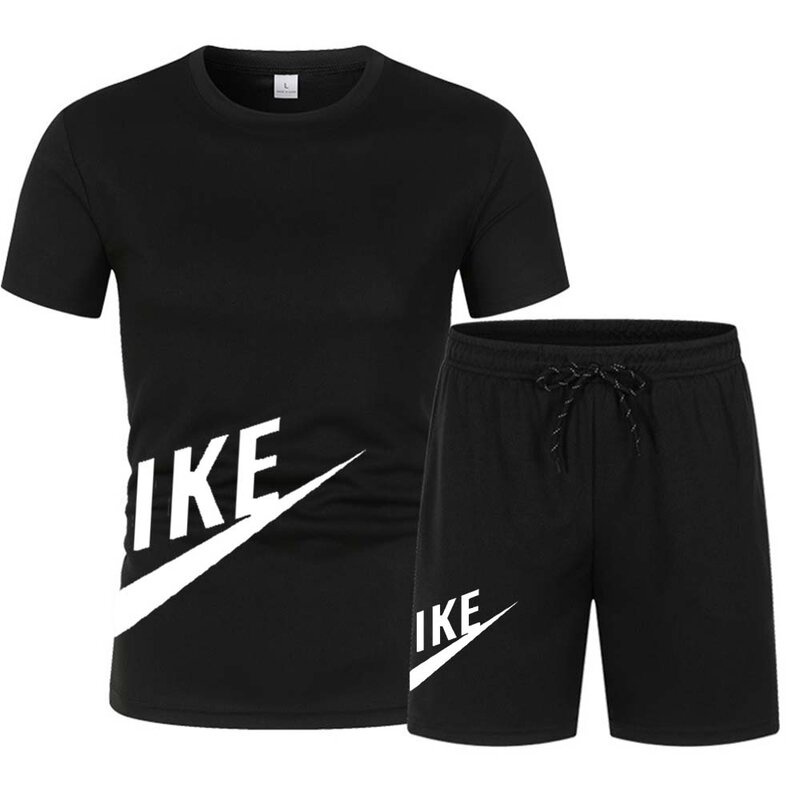 T-shirt à manches courtes et short de sport pour hommes, vêtements coréens, vêtements anti-adhésif, ensembles de jogging à col