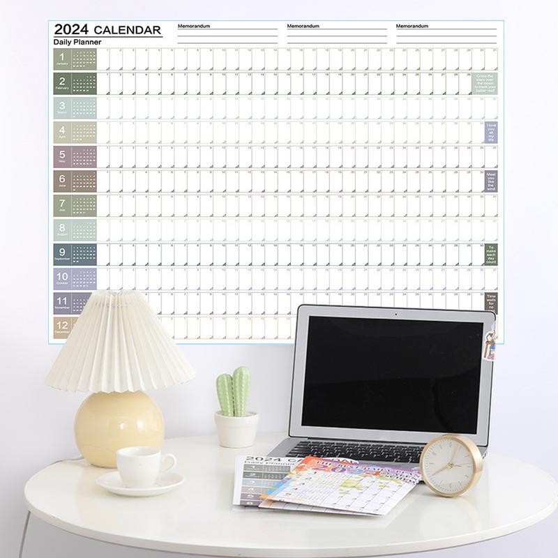 Thick Paper Wall Calendar, Calendários mensais, 29x0 Polegada, 12 Mês, dezembro a dezembro 2024, 2024
