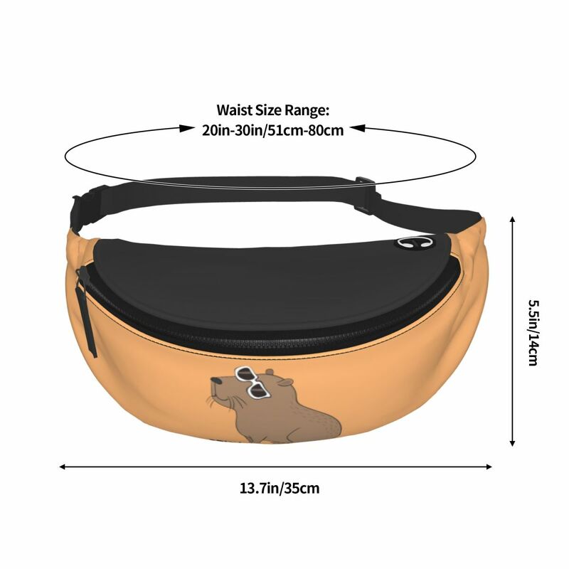 Cute Capybara Fanny Pack para mulheres e homens, Crossbody Waist Bag for Running, Phone Money Pouch, Cool Animal Pouch, Don't Worry Be Capy