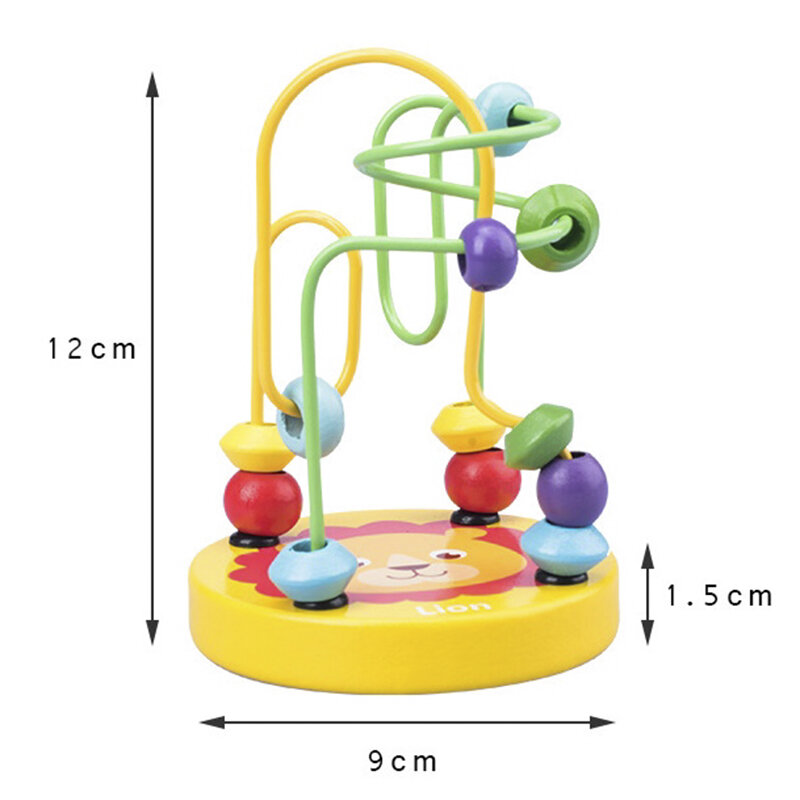 Baby Montessori Educational Math Toy mini Circles in legno Bead Wire Maze Roller Coaster abaco Puzzle toys For Kids Boy Girl Gift