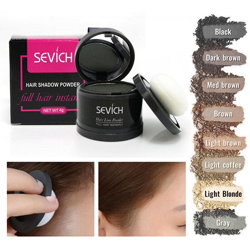 Sevich-Polvo de sombra de pelo impermeable, sombra de línea de pelo rubio, cubierta de raíz correctora, 13 colores, 4g