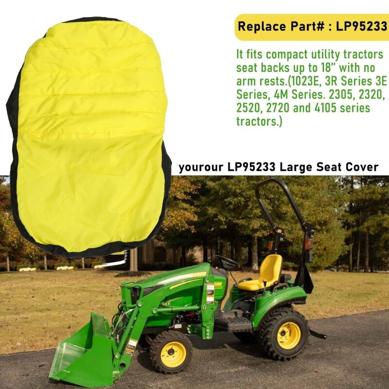 Lp95233 capa assento tecido oxford para trator, confortável, à prova d'água, 18 polegadas, dropshipping