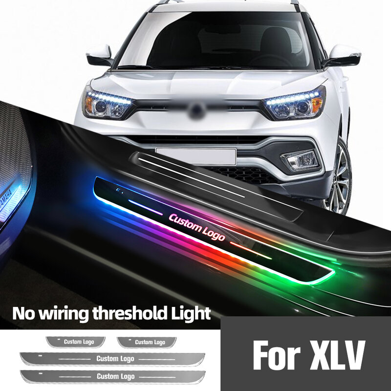 車のドアライト,カスタマイズ可能なロゴ,LED,歓迎,しきい値,ペダルランプ,ssangyong xlv 2016-2023, 2019, 2020, 2021