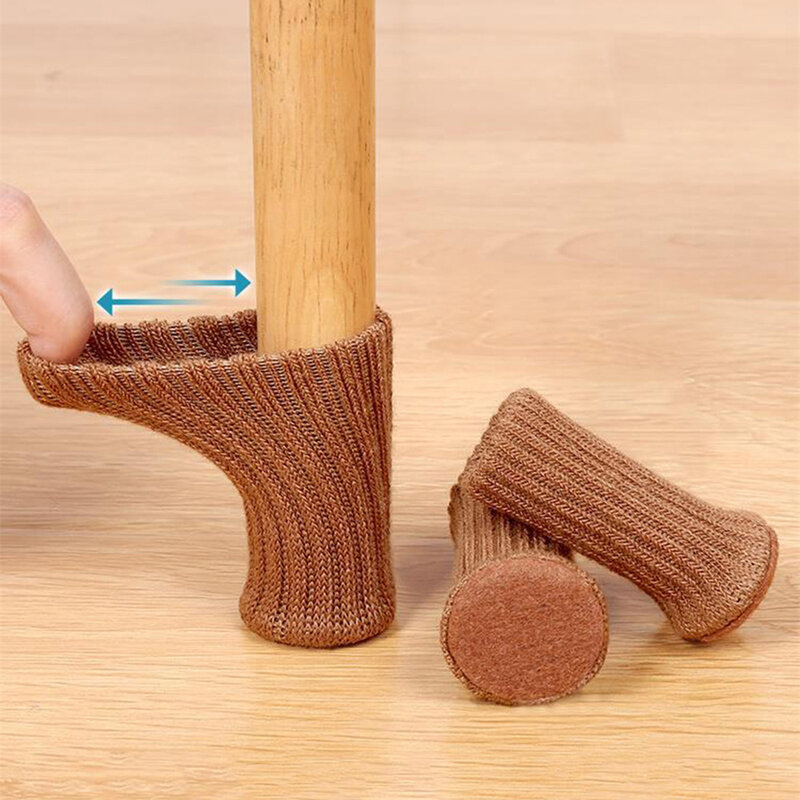 4pcs Table Leg Socks Chair Knitted Furniture Sock Floor Protectors Furniture Legs Table Chair Leg Protector Cover For Furniture