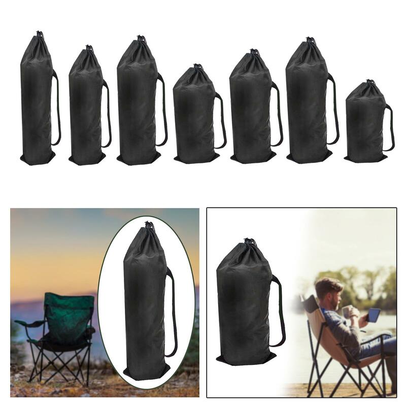 Bolsa de cadeira dobrável com alça de ombro preta, dobrável, multifuncional, bolsa de armazenamento para praia, guarda-chuva, tripé, ao ar livre, churrasco