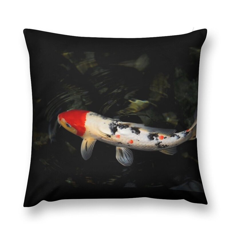 Colorful Koi fish on dark background Throw Pillow Sofa Covers For Living Room Luxury Pillow Cover Cushion Cover For Sofa