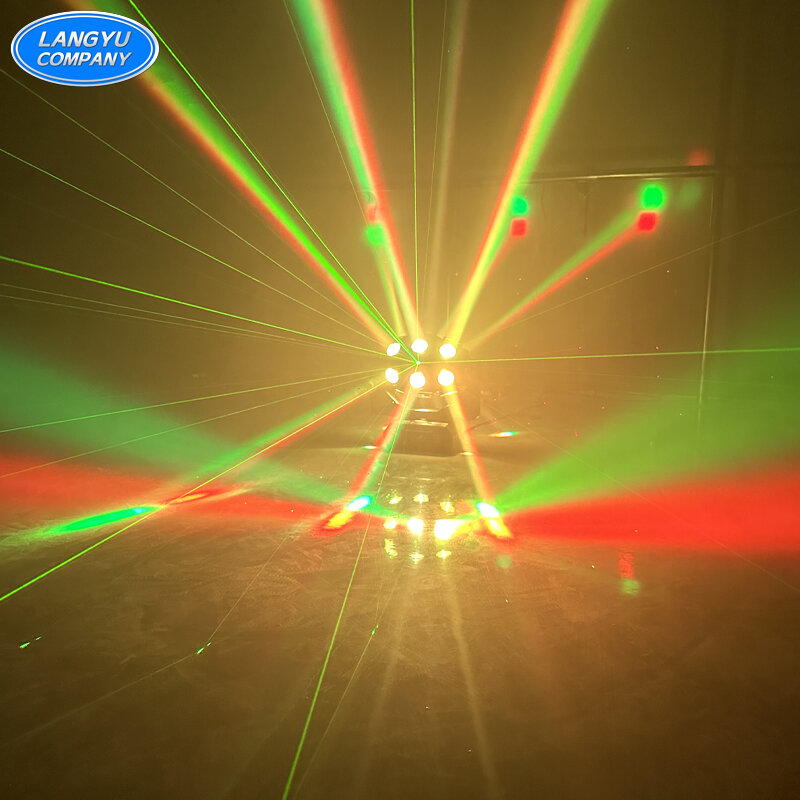 Luces LED de bola de discoteca profesional, RGBW cabezal móvil, 18x10W, láser estroboscópico DMX, iluminación de escenario para fiesta y club nocturno