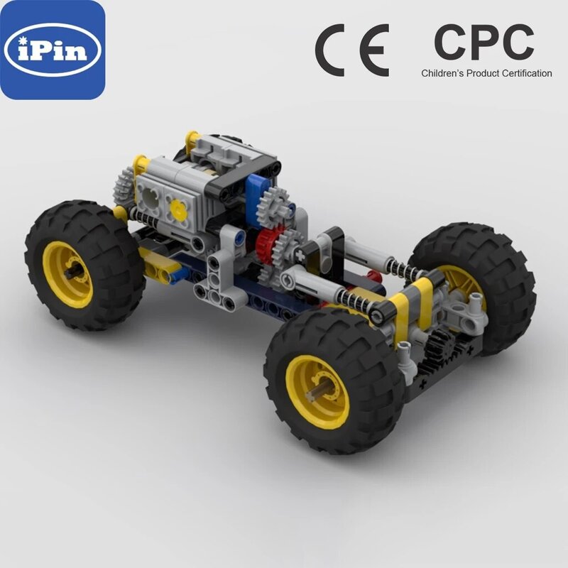 Montaje de tecnología de chasis de vehículo todoterreno pequeño, Moc-46233, bloques de construcción de empalme, regalo para niños, dibujo electrónico, 150 piezas
