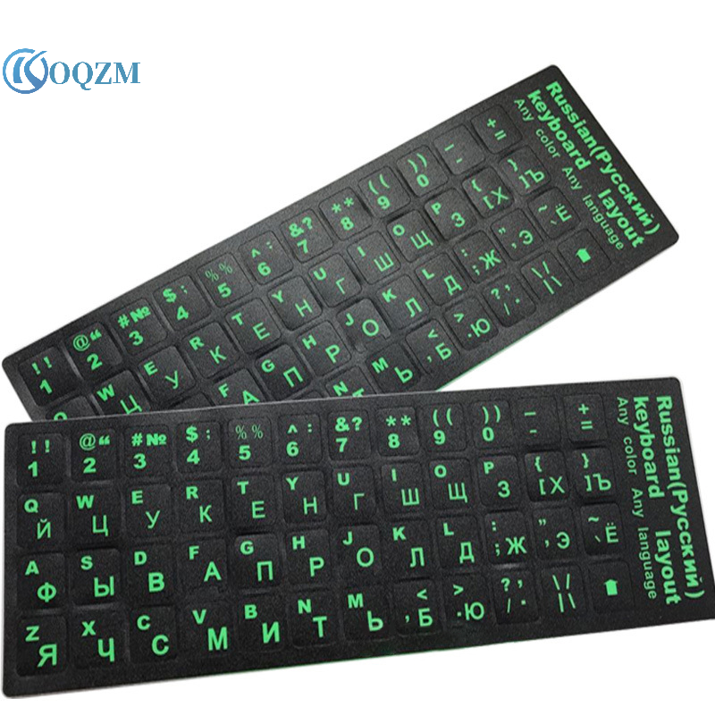 Universal PVC Self-adhesive Keyboard Sticker Layout Durable Alphabet Black Background White Letters Sticker For Laptop