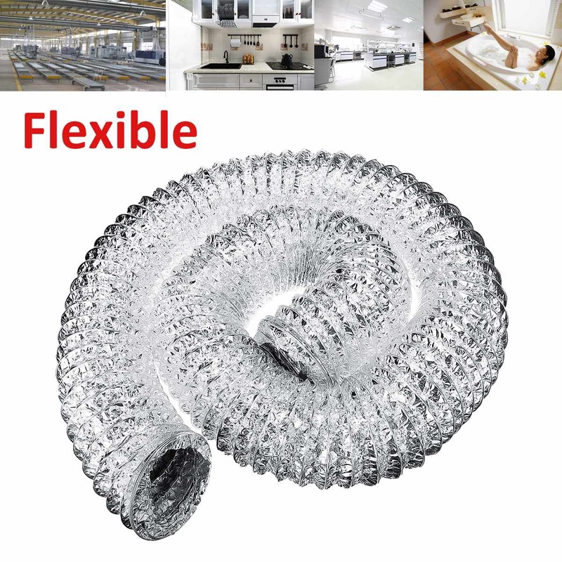Tubo de ventilación de 2/3M, 4 pulgadas, 100mm, tubo de aluminio de PVC, manguera de tubo de ventilación de aire, conducto de escape Flexible, sistema de ventilación de baño