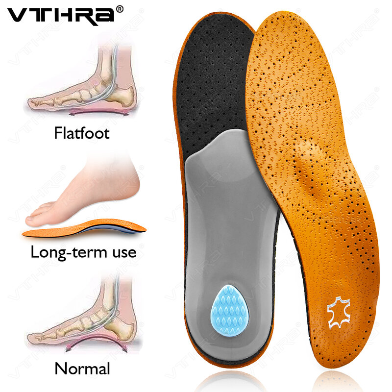 Palmilha ortopédica de couro unisex, suporte do arco, sapatos de pé plano Instep, látex antibacteriano, almofada de carbono ativo, cuidado do arco