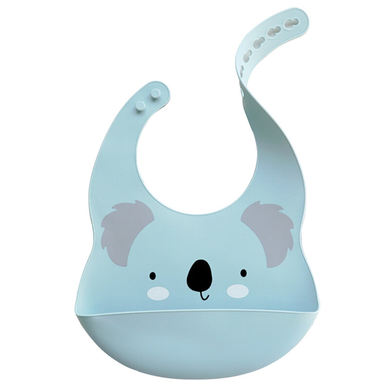 Babero de silicona suave con nombre personalizado para bebé, impermeable, con estampado de dibujos animados, ajustable