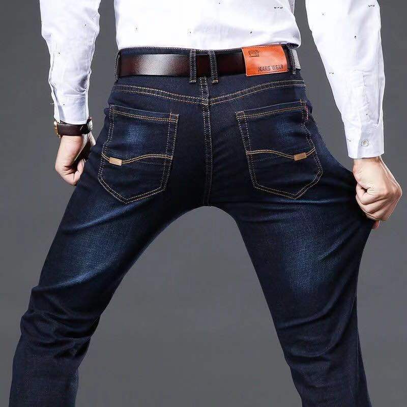Verão Moda Marca Vestuário Slim Men Business Casual Jeans 2023 Homem Oversize Denim Calças Calças Baggy Stretch Jeans Outono