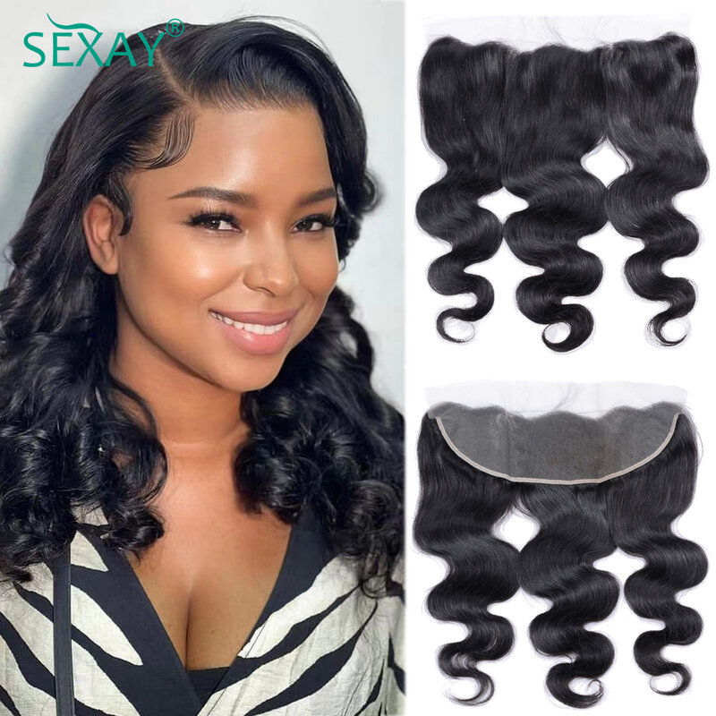13x4 Body Wave Lace Frontal Pre Plucked 100% Brazilian Human Hair 22 HD Transparent Lace Closure Frontals Only For Black Women