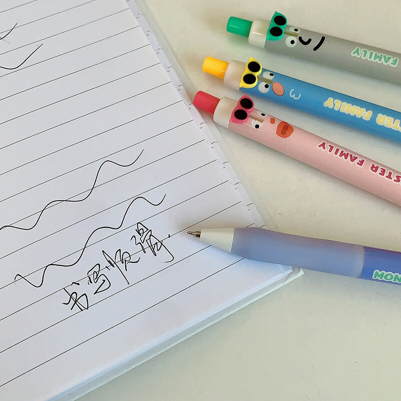 Pena Gel kapasitas tinggi alat tulis Kawaii pena tulis tinta hitam 0.5mm pena Gel perlengkapan kantor sekolah