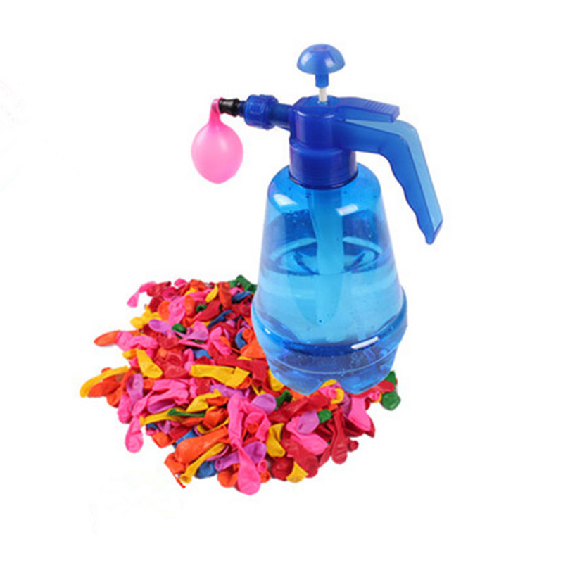 Przenośne powietrze bomba wodna pompka do balonów z balonami na imprezę dla dzieci balony zabawki do zabawy na zewnątrz (pompa i balony losowy kolor)