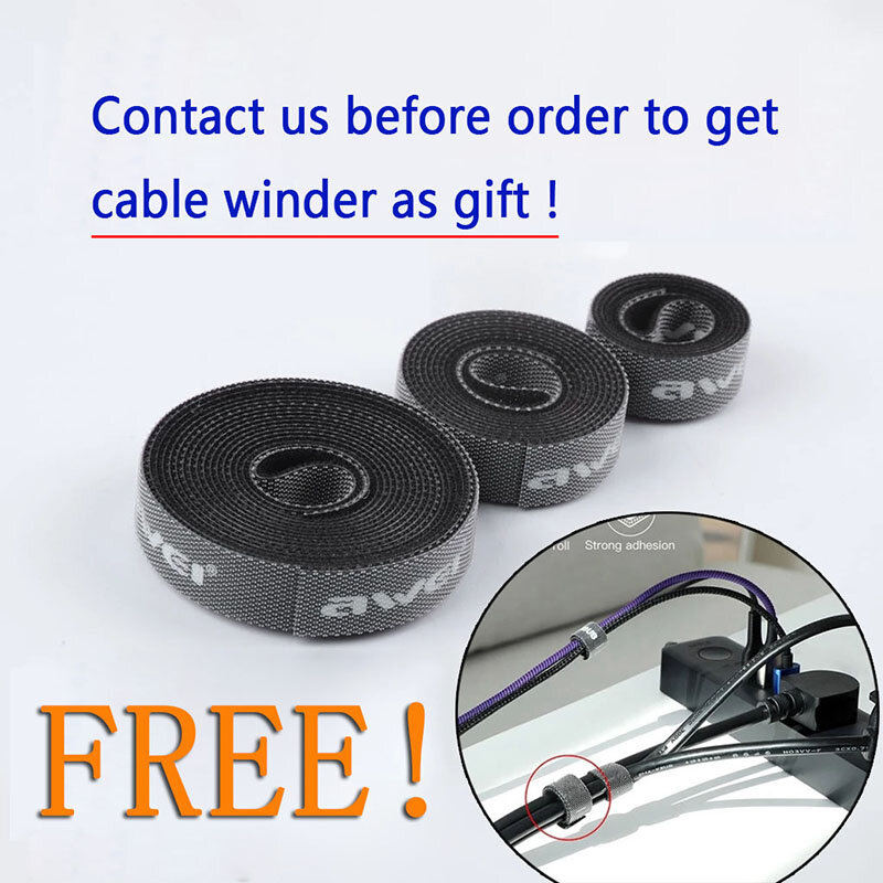 Awei regalo gratis, necesita lugar con otro producto, enrollador de Cable de envío, organizador de cables de cinta mágica, correas reutilizables, bridas de Clip para cables