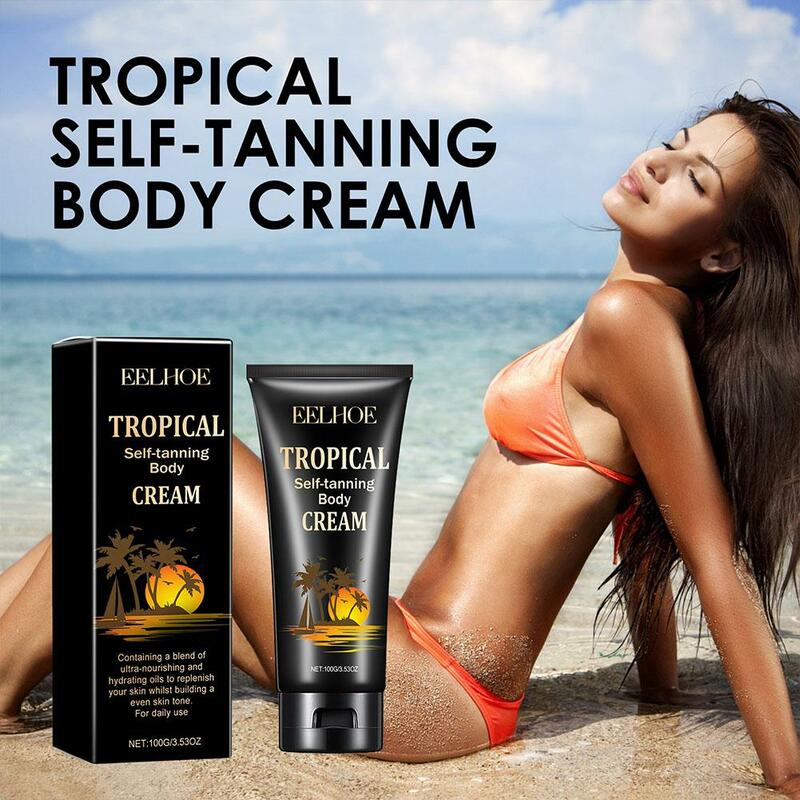 Tropical Self Tanning Body Cream Tanning Lotion Self Tanner 100ml Tanner Travel Lightweight Size Moisturizer Sunless O7Y2
