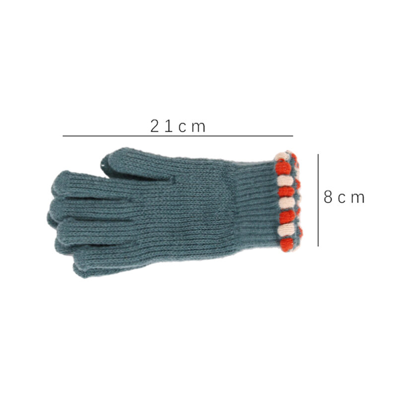 Women Knitted Gloves Solid Color Crochet Gloves Touch Screen Gloves Winter Thick Warm Five-finger Guante