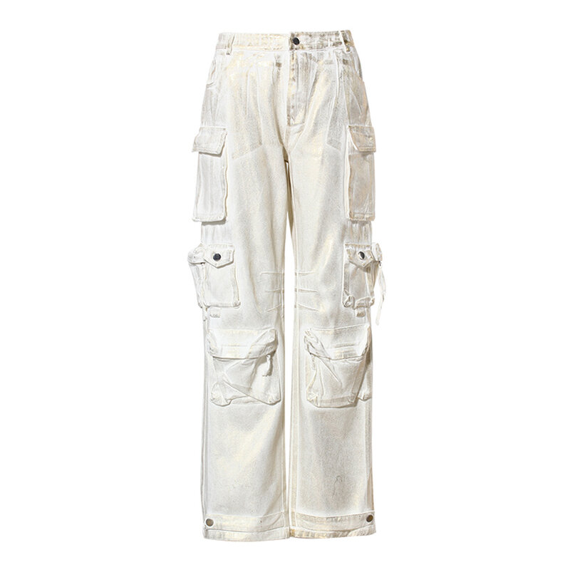 Pantalon blanc à jambes larges pour femmes, vêtement de travail, surintendant, printemps, tendance, 1 paire