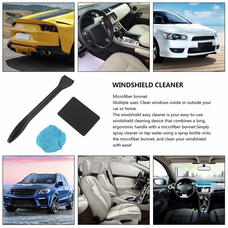 Kit di spazzole per la pulizia dei vetri dell'auto strumento di lavaggio per la pulizia del parabrezza pulitore facile tergicristallo automatico con accessori per Auto con manico lungo