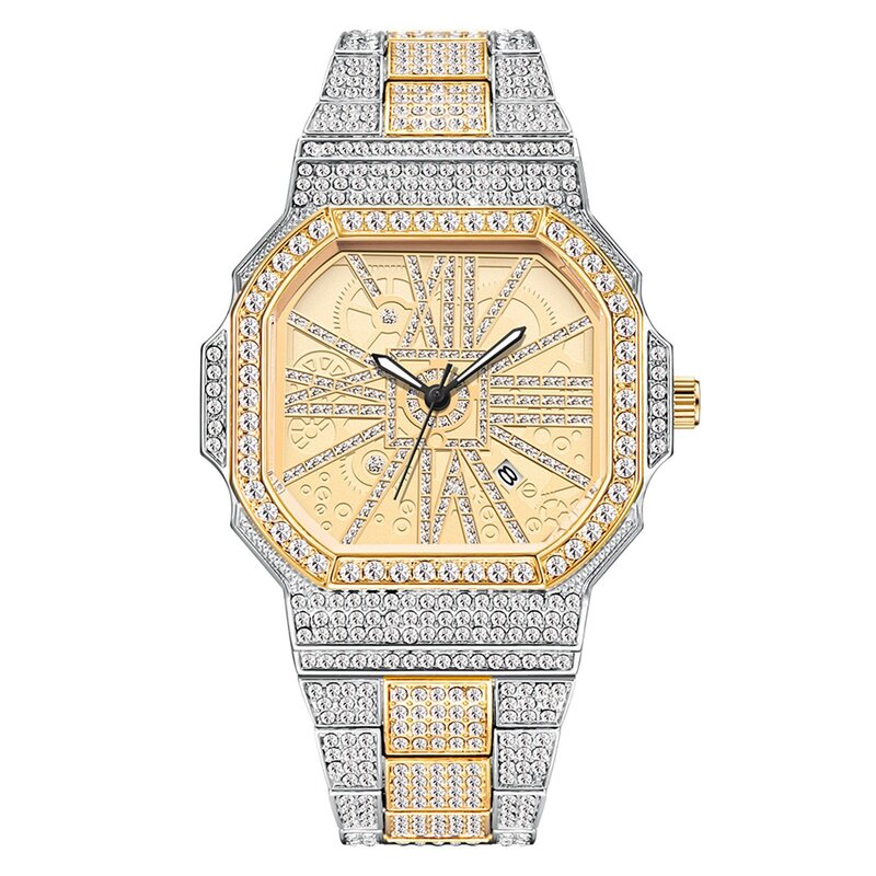 Fashion jam tangan mewah pria, jam tangan pria mewah mode 2022, jam tangan Quartz Zircon, angka Romawi bisnis klasik, jam tangan untuk pria, hadiah