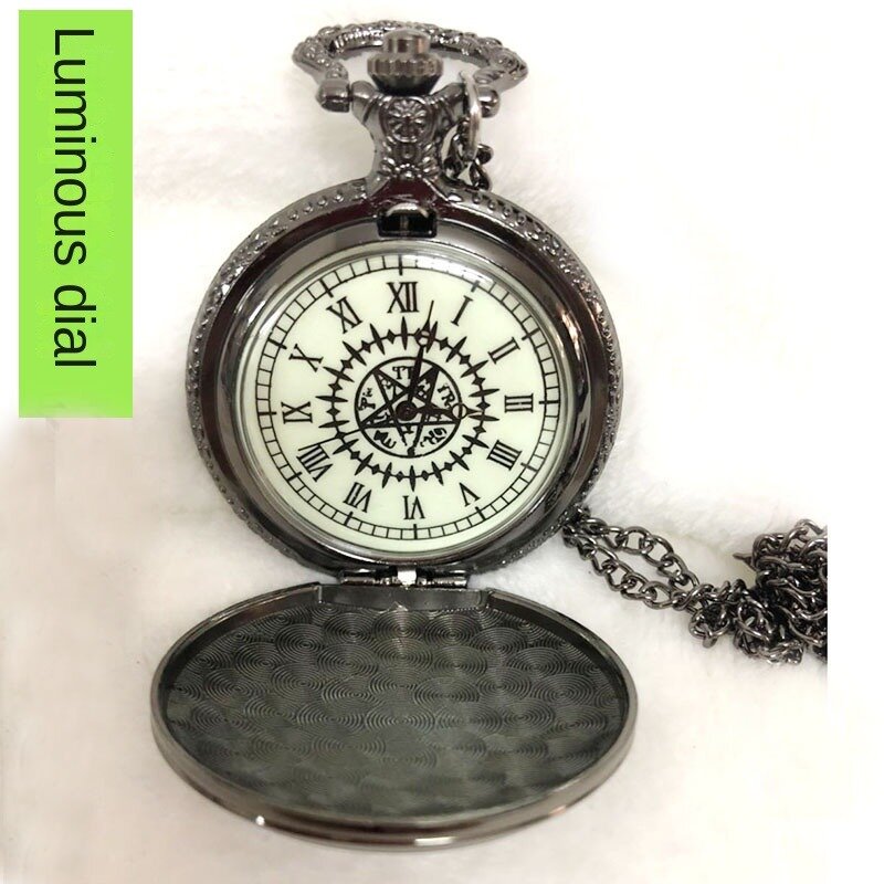 Römische Taschenuhr männlich Vintage Muster Halskette leuchten einzigartige Uhr relogio de bolso relojes de bolsillo mecanicos schwarze Uhr