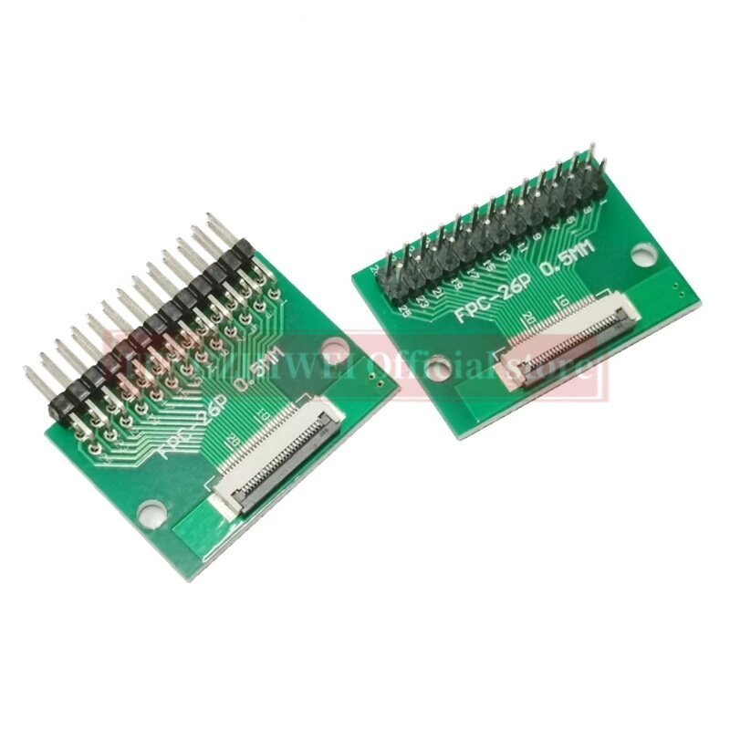 5 buah papan adaptor FFC/FPC 0.5MM-26P hingga 2.54MM lasan 0.5MM-26P konektor flip-top lasan lurus dan header pin bengkok