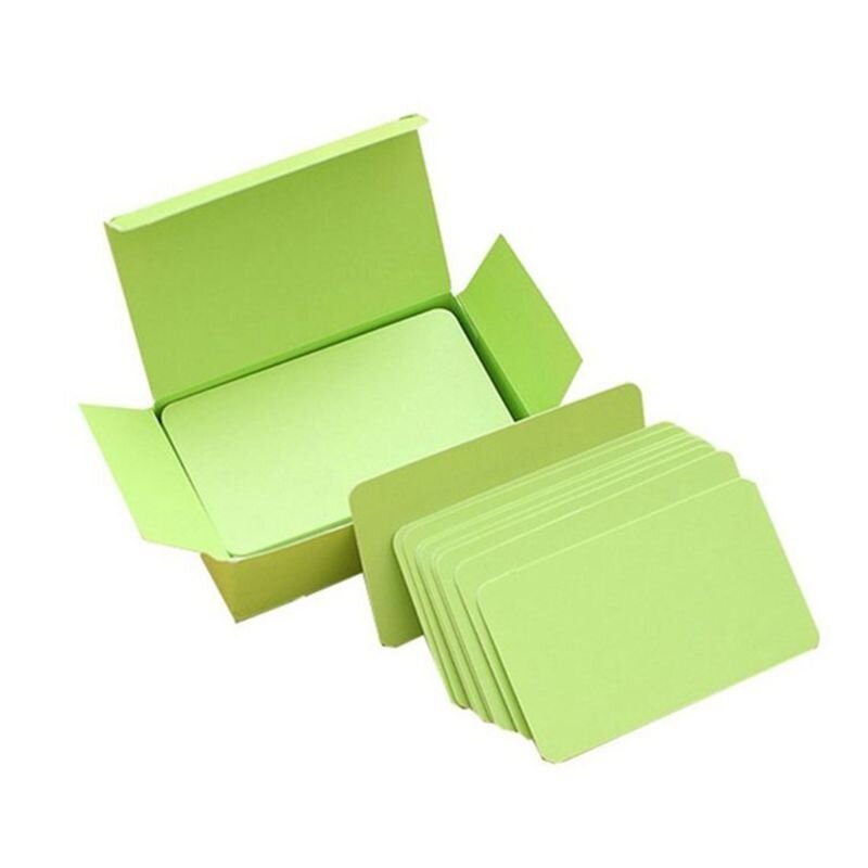 Tarjetas en blanco doble cara, tarjetas con palabras vocabulario, nombre del lugar felicitación, 100 unidades
