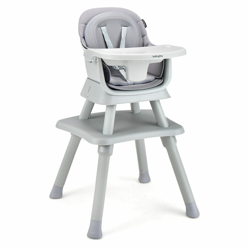 Babyjoy 6-In-1 Baby เก้าอี้รถรับประทานอาหาร Booster ที่นั่ง W/ถาดที่ถอดออกได้สีเทา