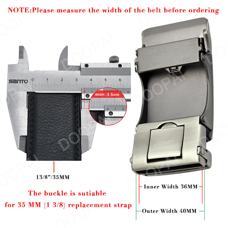 DOOPAI-hebilla de cinturón automática para hombre, accesorio de aleación de Metal de alta calidad, ajuste limitado, 3,5 cm
