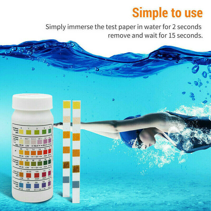 50 stücke/Flasche 6 in 1 Schwimmbad Spa Wasser Teststreifen Säure Wasser Härte Chlor Alkalität pH Cyanur Brom Test werkzeuge