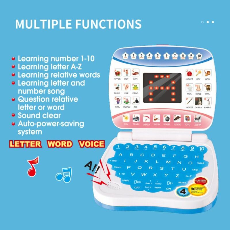 Máquina de aprendizagem educacional para crianças, Idioma Inglês, Brinquedo portátil eletrônico com mouse, Presente para crianças
