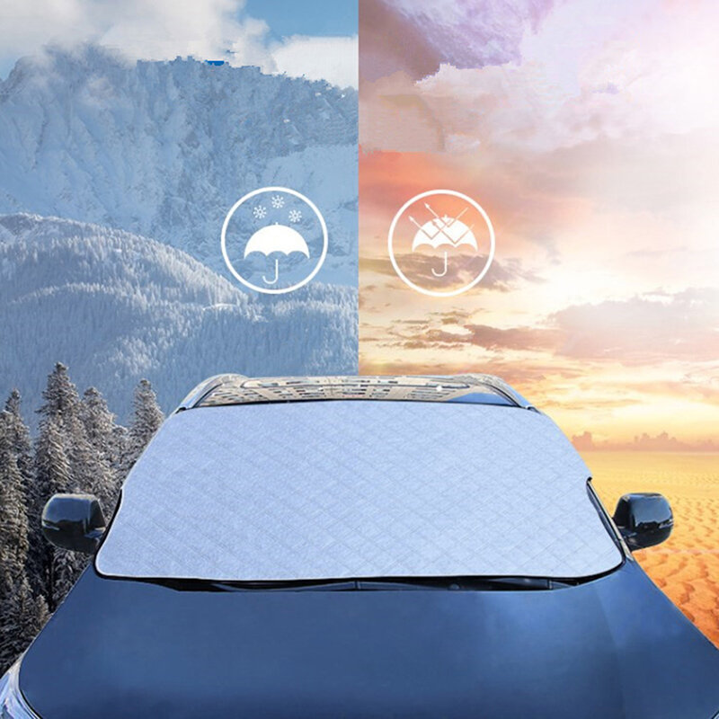 Penutup kaca depan mobil, pelindung es salju jendela kaca depan belakang blok Visor aksesoris eksterior otomatis 180x120cm
