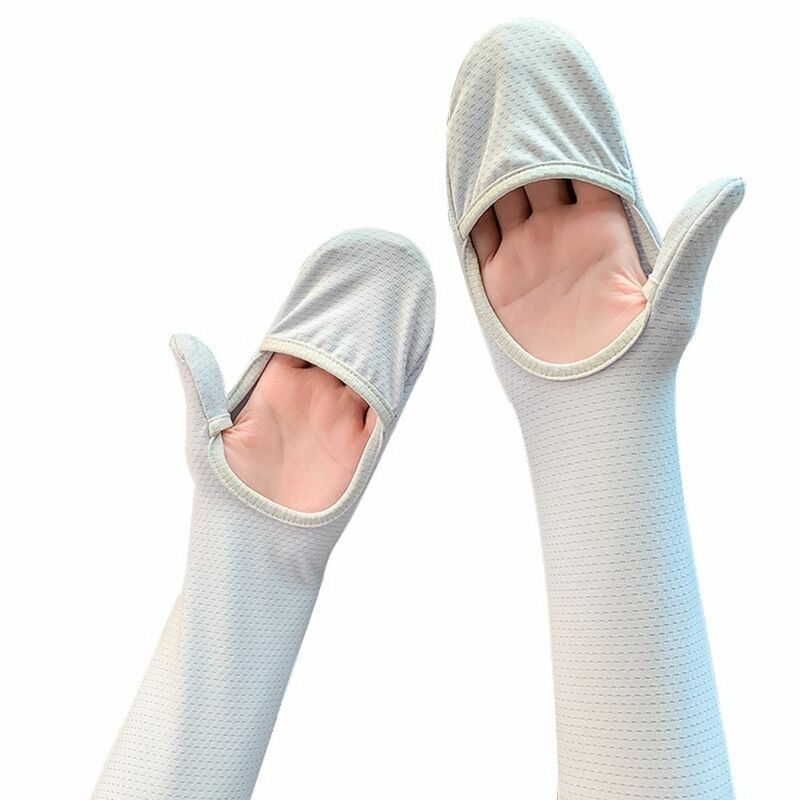 Rijhandschoenen Nylon Met Vingerhoes Fietshandschoenen Arm Warmers Zonwering Cover Zonnebrandcrème Mouw Ijs Zijden Mouwen