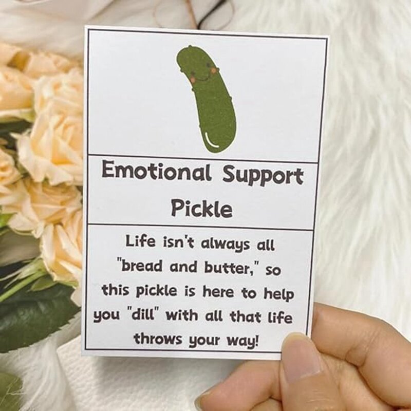 Handmade Emotional Support Pickled Cucumber Gift,Emotional Support Pickled Cucumber Knitting Doll,Cute Crochet