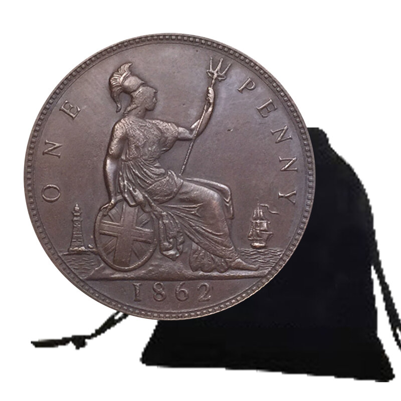 Luxus 1862 britischer tapferer Ritter Spaß Krone Paar Kunst münze/Nachtclub Entscheidung münze/viel Glück Gedenk tasche Münz geschenkt üte