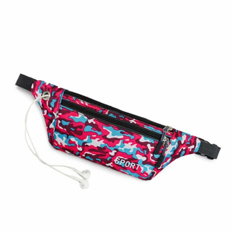 Unisex camuflagem cintura bolsa com zíper, Fanny Pack, Sport Pouch, Bum Bag