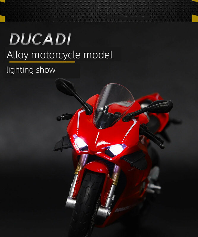 1:12 Ducati Panigale V4S سباق عبر البلاد نموذج دراجة نارية محاكاة لعبة معدنيّة شارع نموذج دراجة نارية جمع الاطفال هدية