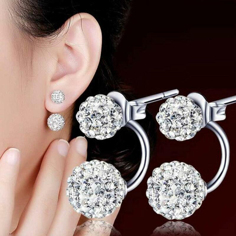 Silver Stud Earrings With Crystal Aaa Cz Stone Modern Shumbala Fashion Women Accessories 2024 Versatile Stud Desig K5c5