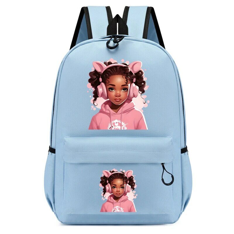 Children Bagpack Cute Kawaii Backpack Kindergarten Schoolbag Kids Bagpack Bag Pretty Black Girl Student Bookbag Travel Mochila