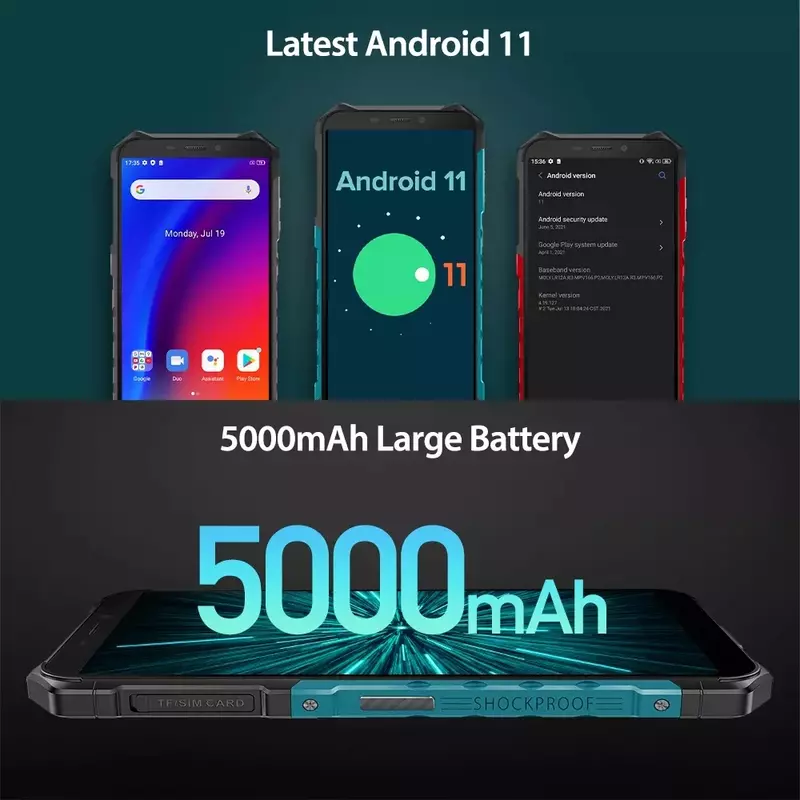 Ulefone-teléfono inteligente Armor X9 resistente al agua, 4G, octa-core, 3GB + 32GB, pantalla de 5,5 pulgadas, Android 11, 5000mAh, 13MP, NFC