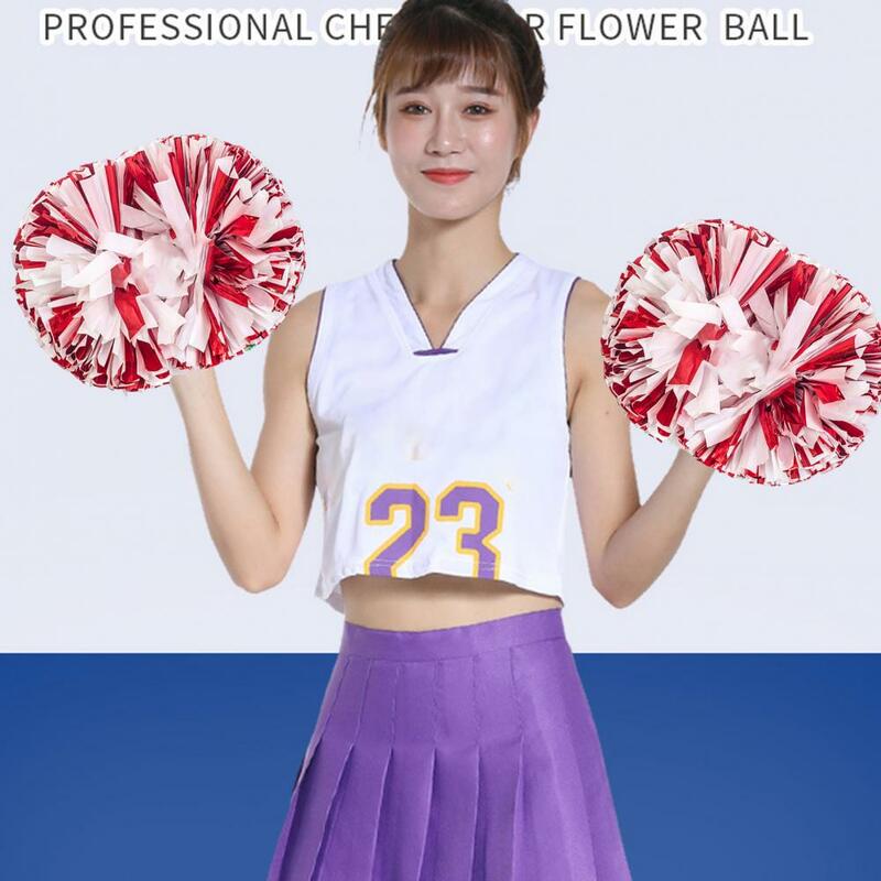 Cheerleader Pom Pom-Pom dinamis cheerleader Pom-Pom pasukan warna-warni bunga tangan untuk acara pesta aksesoris pemandu sorak Foil