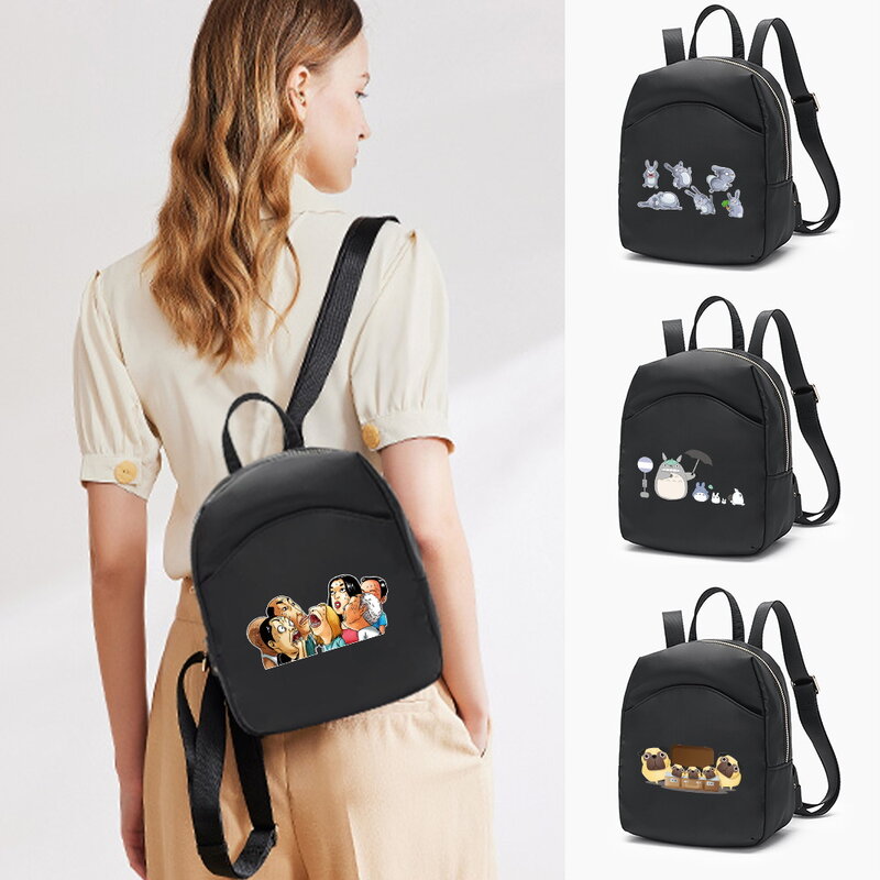 Nowy designerski plecak damski z nadrukiem kreskówkowym Mini miękki w dotyku wielofunkcyjny mały plecak damski torba na ramię torebka dziewczęca