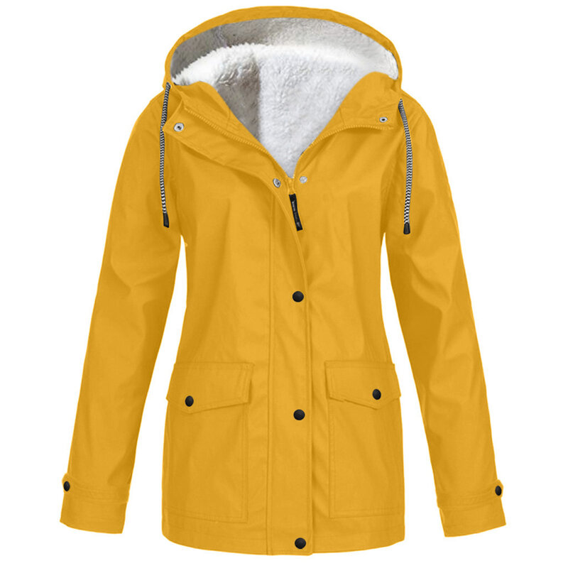 Ladies Autumn And Winter  Jacket Buttons And Zipper Front Buttons Waterproof Overcoat For Winter Outdoor