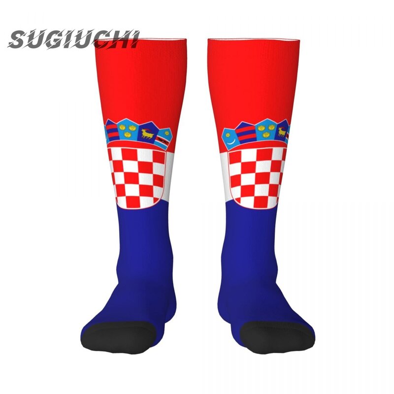 Calzini stampati in 3D in poliestere con bandiera della croazia per uomo donna calzini Casual Kawaii di alta qualità calzini da Skateboard da strada