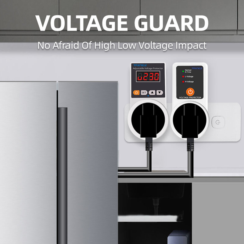 Automatic Voltage Protector Socket AC 220V Adjustable 16A Power Surge Protector EU Plug Socket Voltage Safe Refrigerator Protect