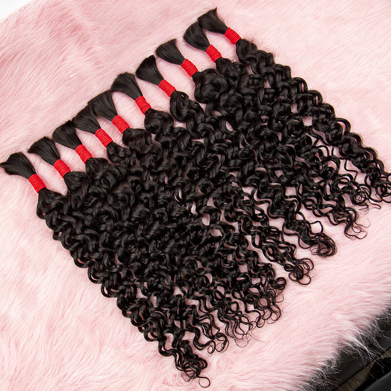 Włosy falowane pasemka przedłużające kręcone włosy plecione wiązka bez wątku peruwiańskiego naturalne czarne włosy dla kobiet