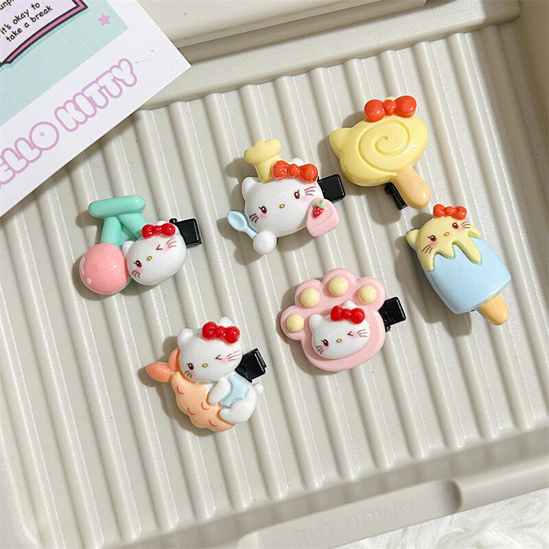 Cartoon Sweet Pink KT Hairpin Bangs Clip Small Cat Cute Food Play forcina rotta
